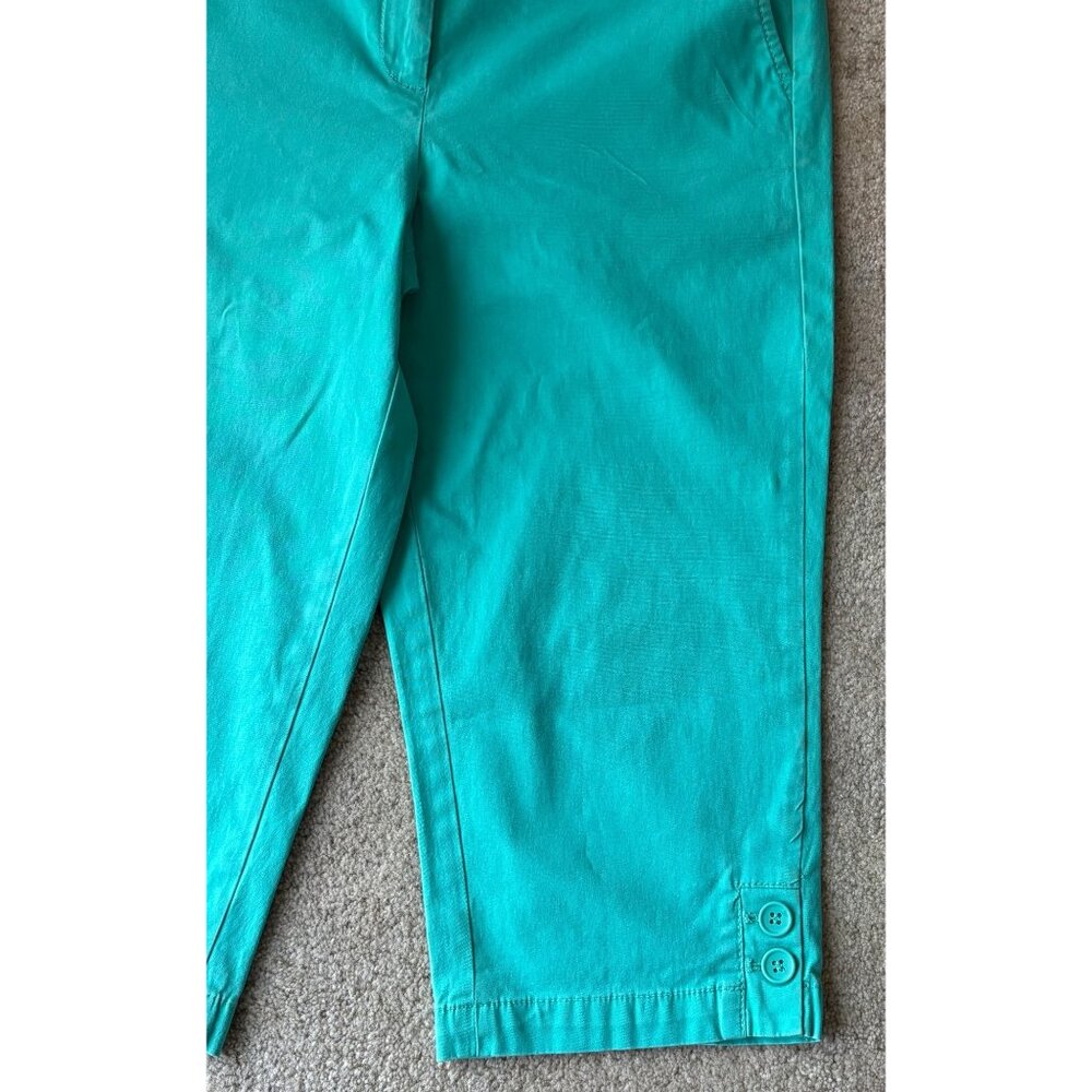 Talbots Womens Size 10 Aqua Green Pedal Pusher Pants Casual Cropped Style - Picture 4 of 8